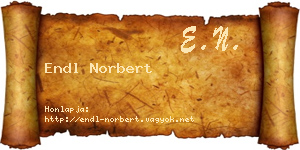 Endl Norbert névjegykártya